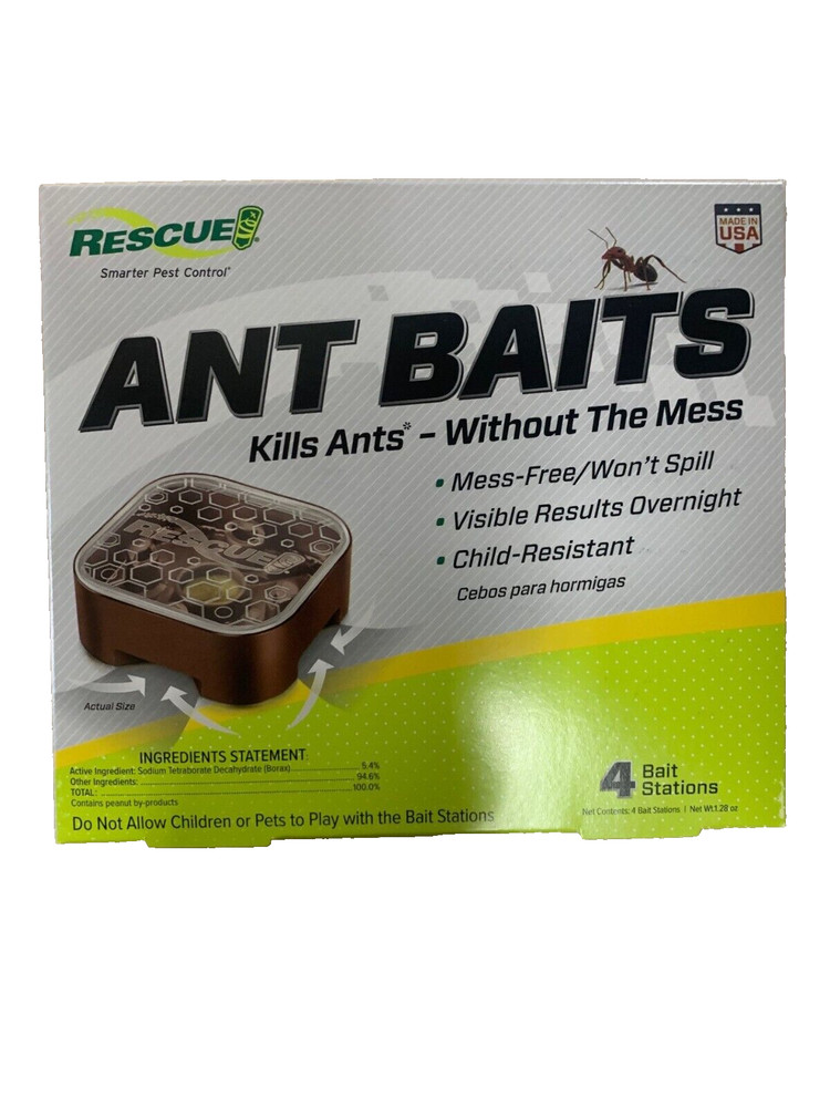 Rescue Ant Baits 4 bait stations mess-free AB4 Rescue! ants