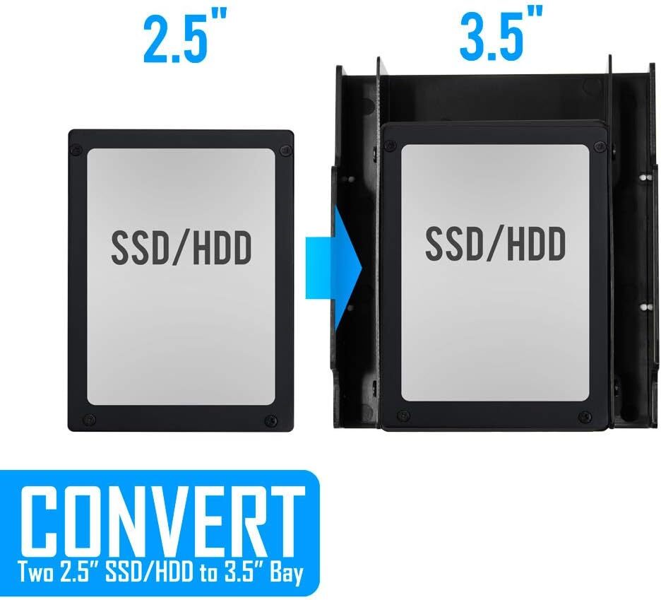 Kingwin SSD Hard Drive Mounting Kit Internal, Convert Any 2 x 2.5” Solid State