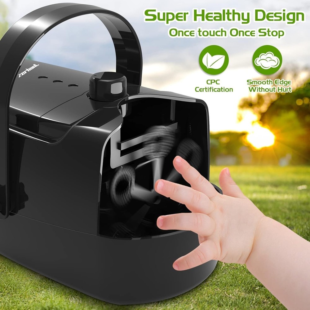 Bubble Machine Durable Automatic Blower, 18000+ Big Bubbles Per Black