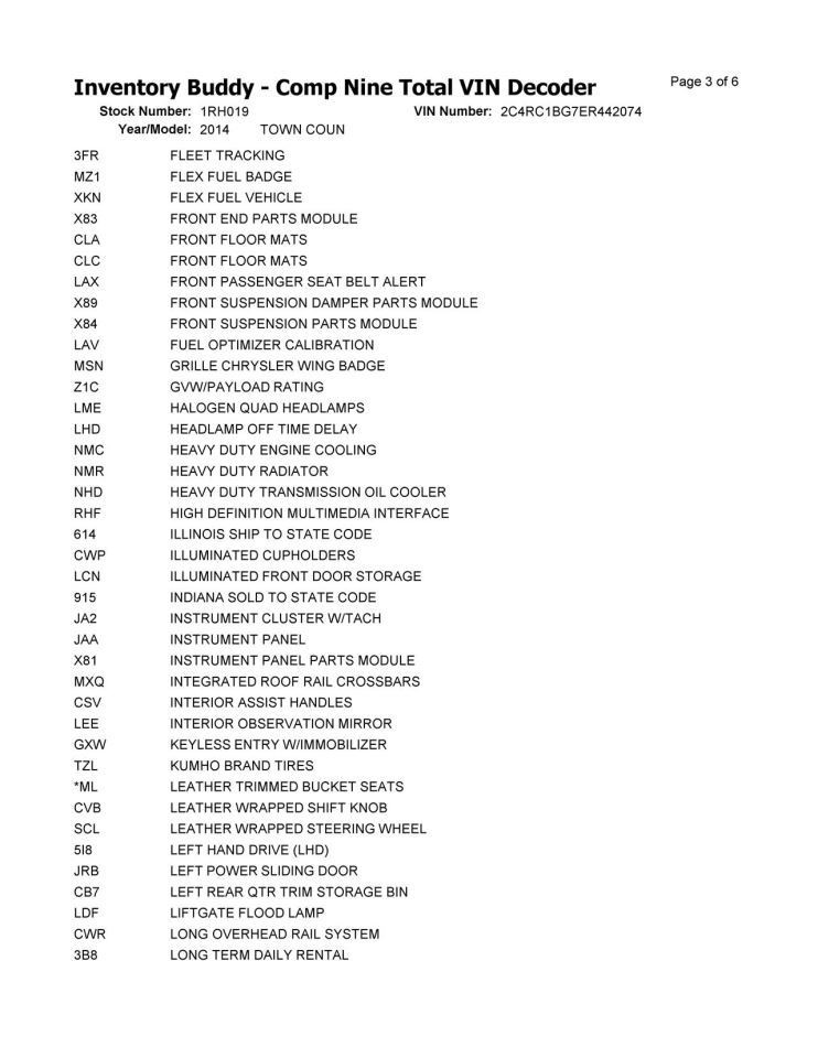 TOWN COUN 2014 Transmission Shift 104885708
