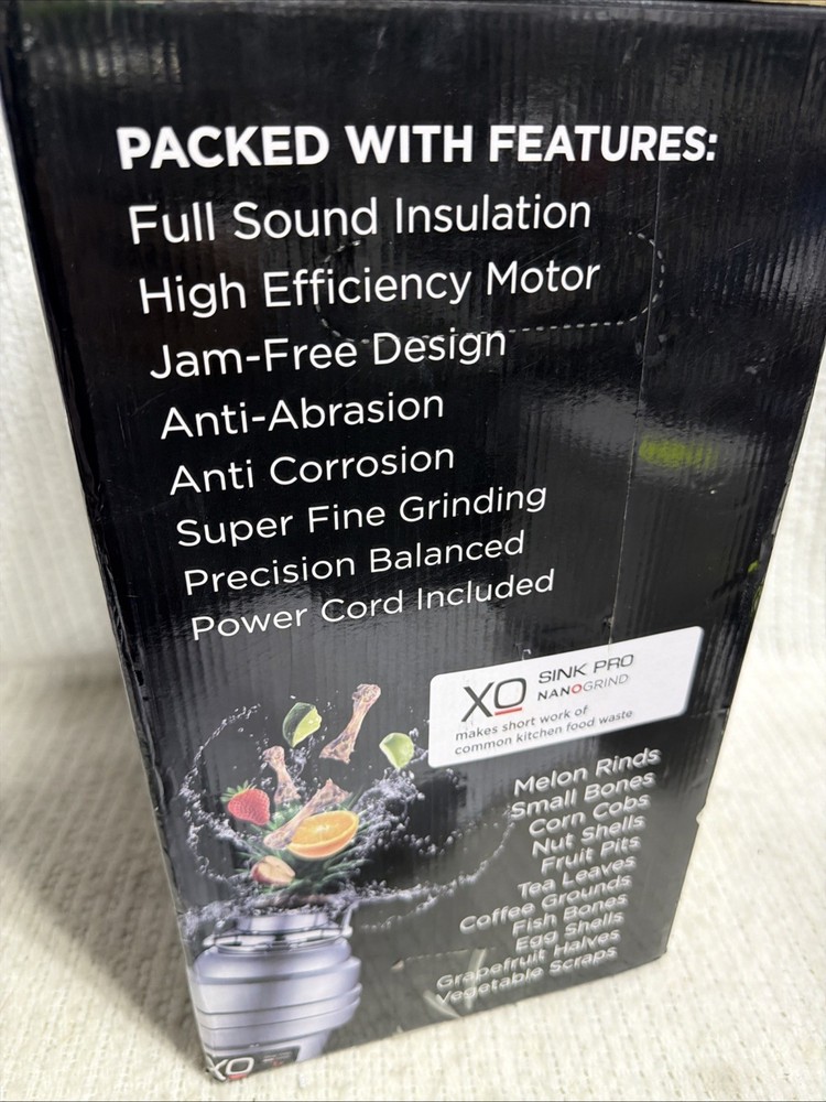 XO Sink Pro Nanogrind 1 HP Batch Feed Disposer Model XOD1PRO Open Box New