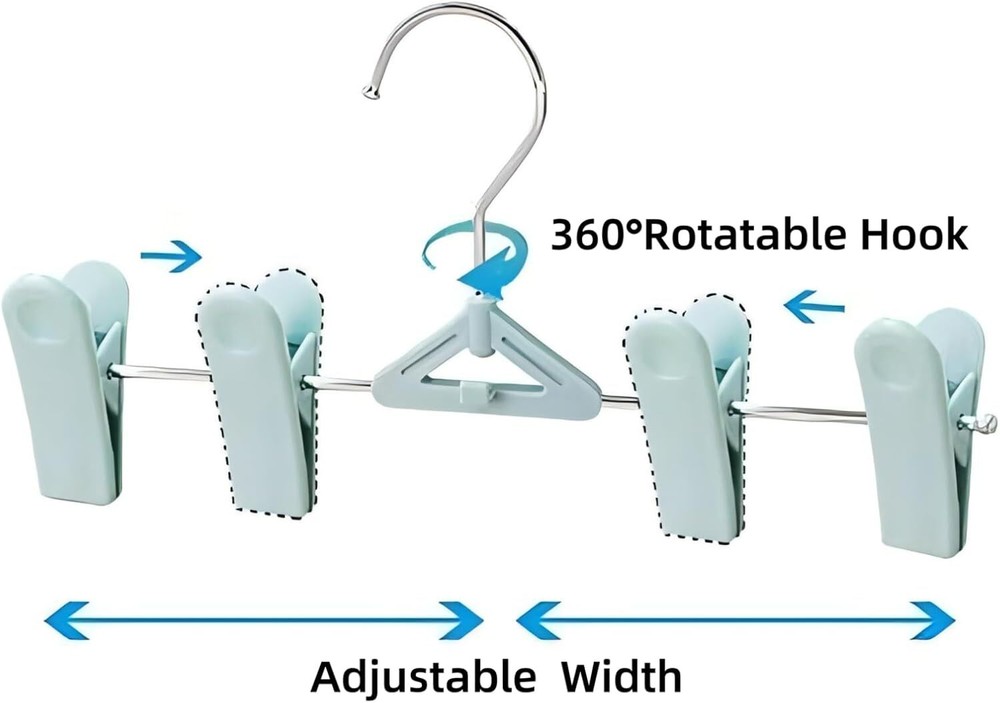 Pants Hangers with Clips - 30 Pack Stackable Plastic Clip Pant 30pcs, Blue