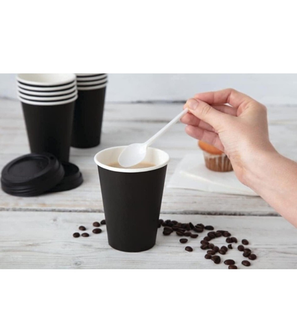 White Plastic Tea Spoons, 100 Per Pack,Disposable/reusable