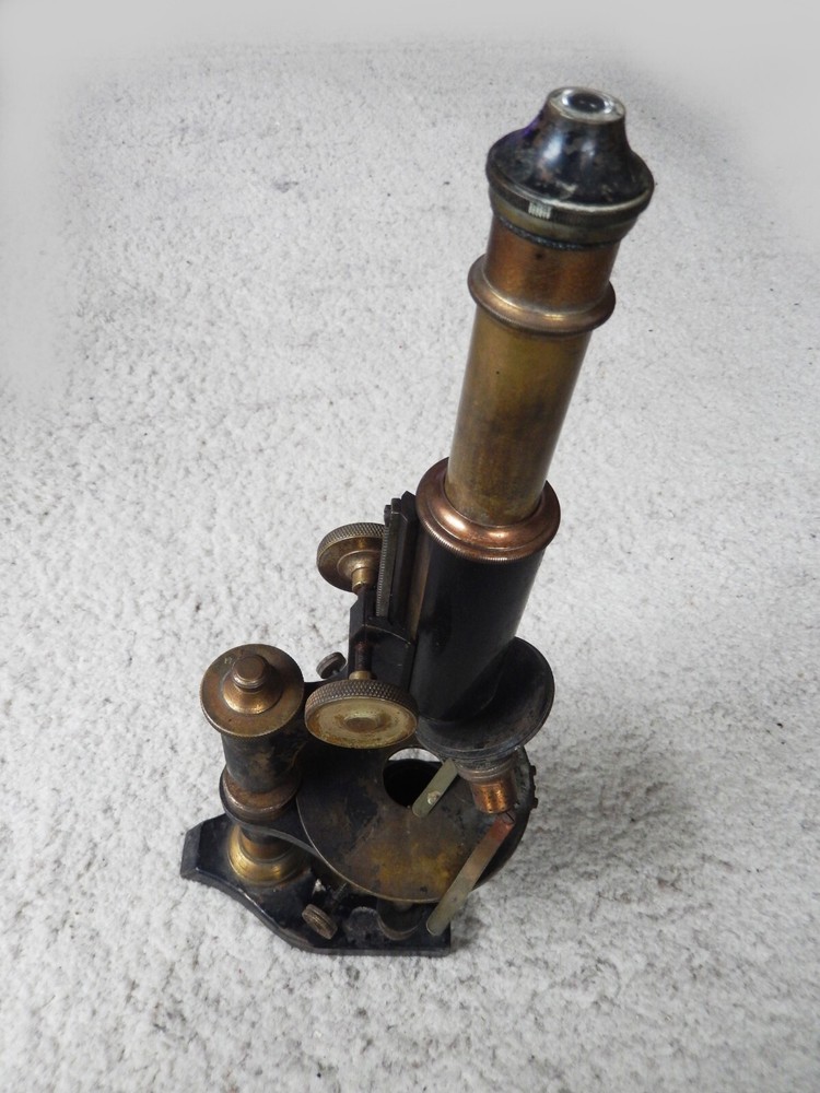 Vintage Antique Brass Microscope Germany