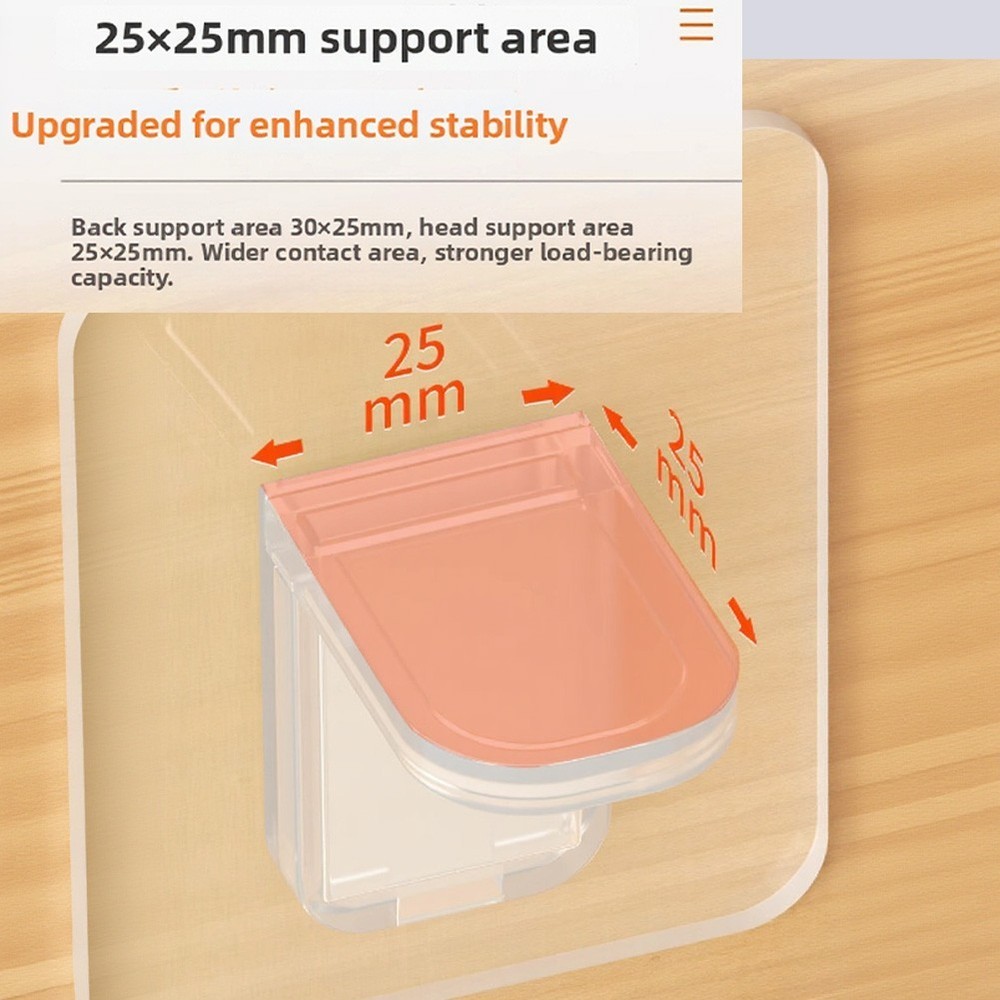 Transparent Shelf Support Nails 16 Pack 7x7cm for Hard Smooth Surfaces