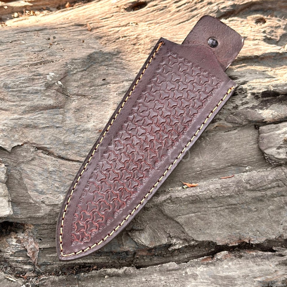 Custom Engraved Pure Leather Belt Loop Sheath for Fixed Blade & Dagger