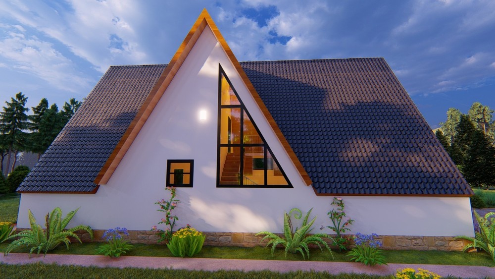 A frame house plan [2 bedrooms]