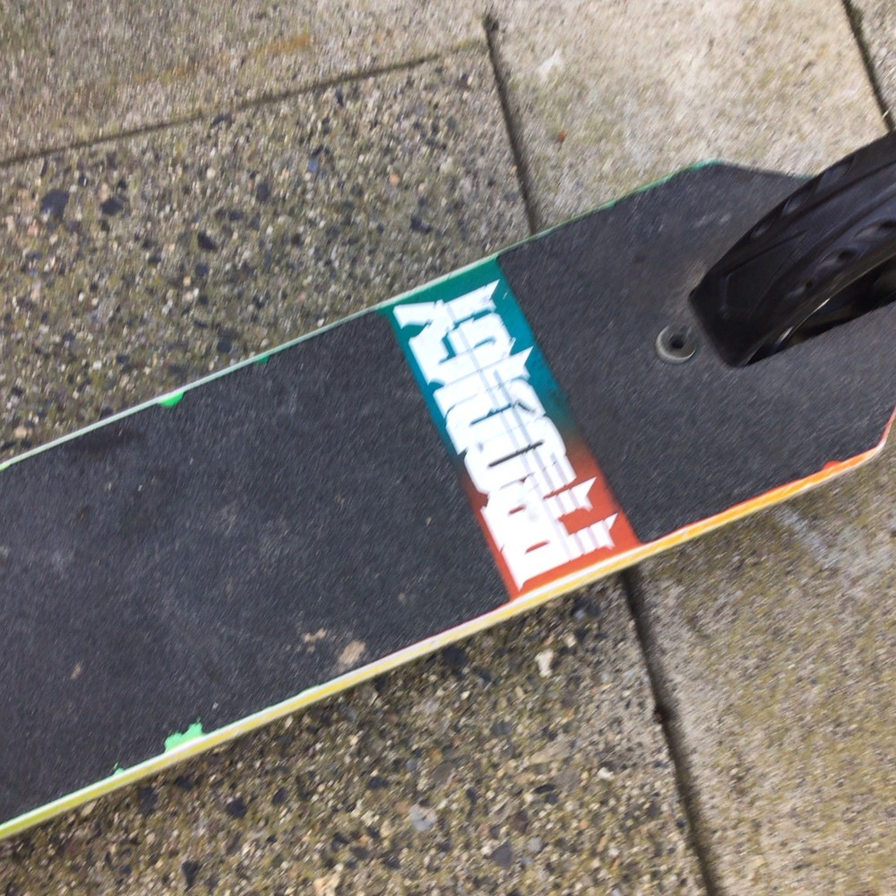 Prodigy Prodigy Kick Scooter Non-Folding Black Multicolor Green Grips Deck