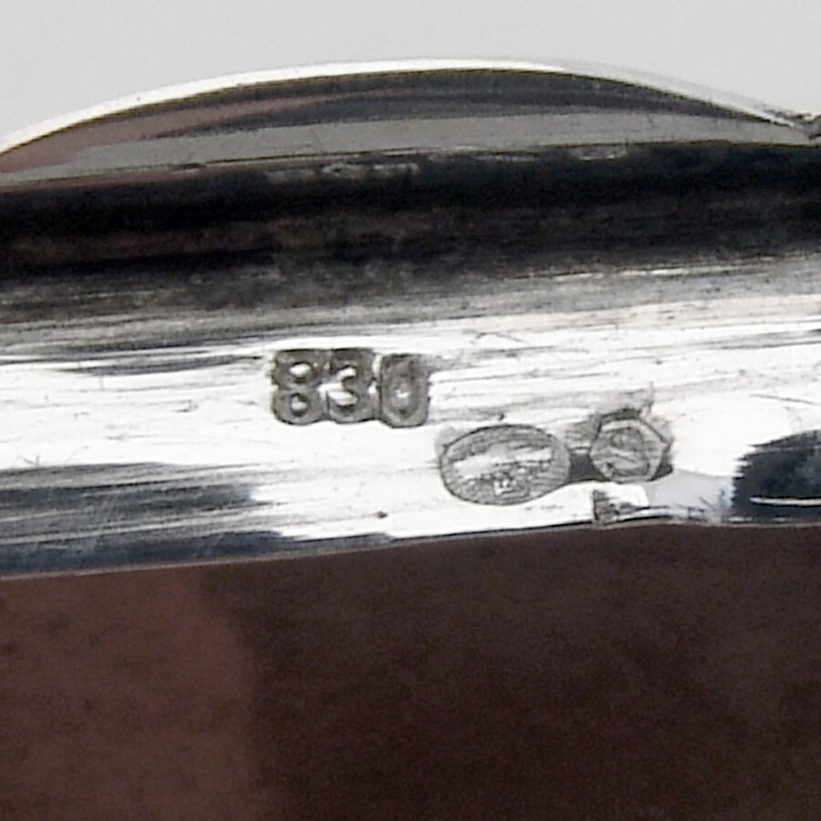 Swedish Snuff Box 830 Silver Mono AJ