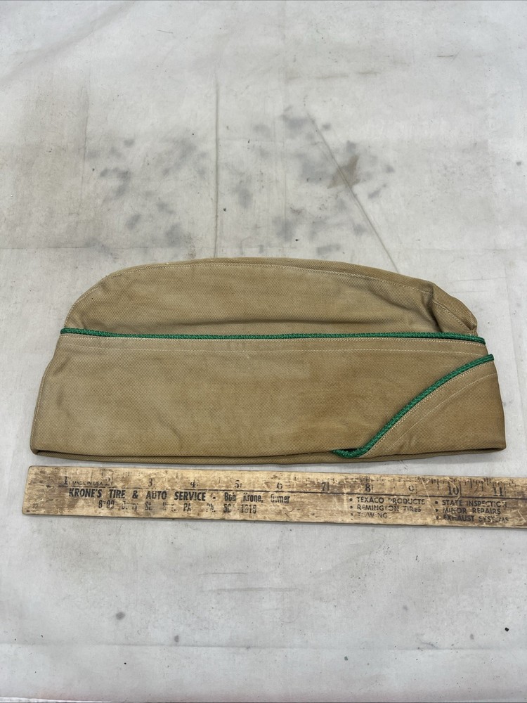 WW2 US Army Unassinged Piped Overseas Cap Khaki (FF89