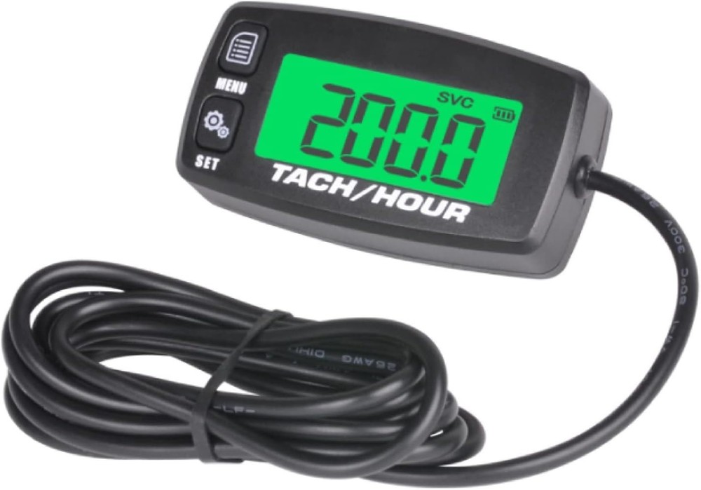 Digital Tach/Hour Meter, Dual-Color Backlight