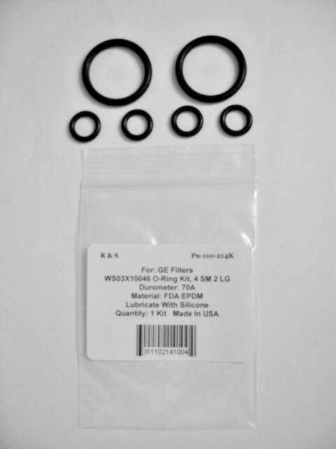 WS03X10046 GE Water Filtration O-Ring Kit / R&S 110-214K /  FDA EPDM Material