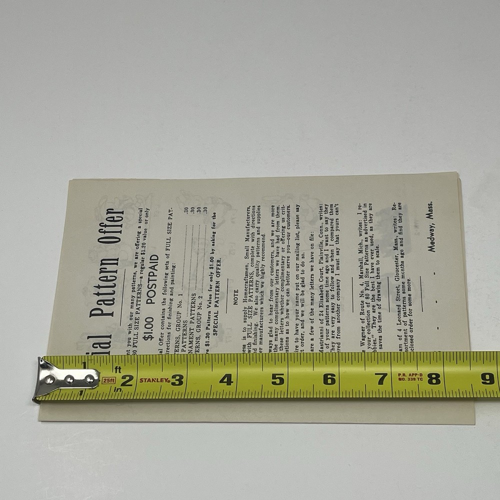 1950's S Lynds Pattern Service Plan Woodworking Catalog