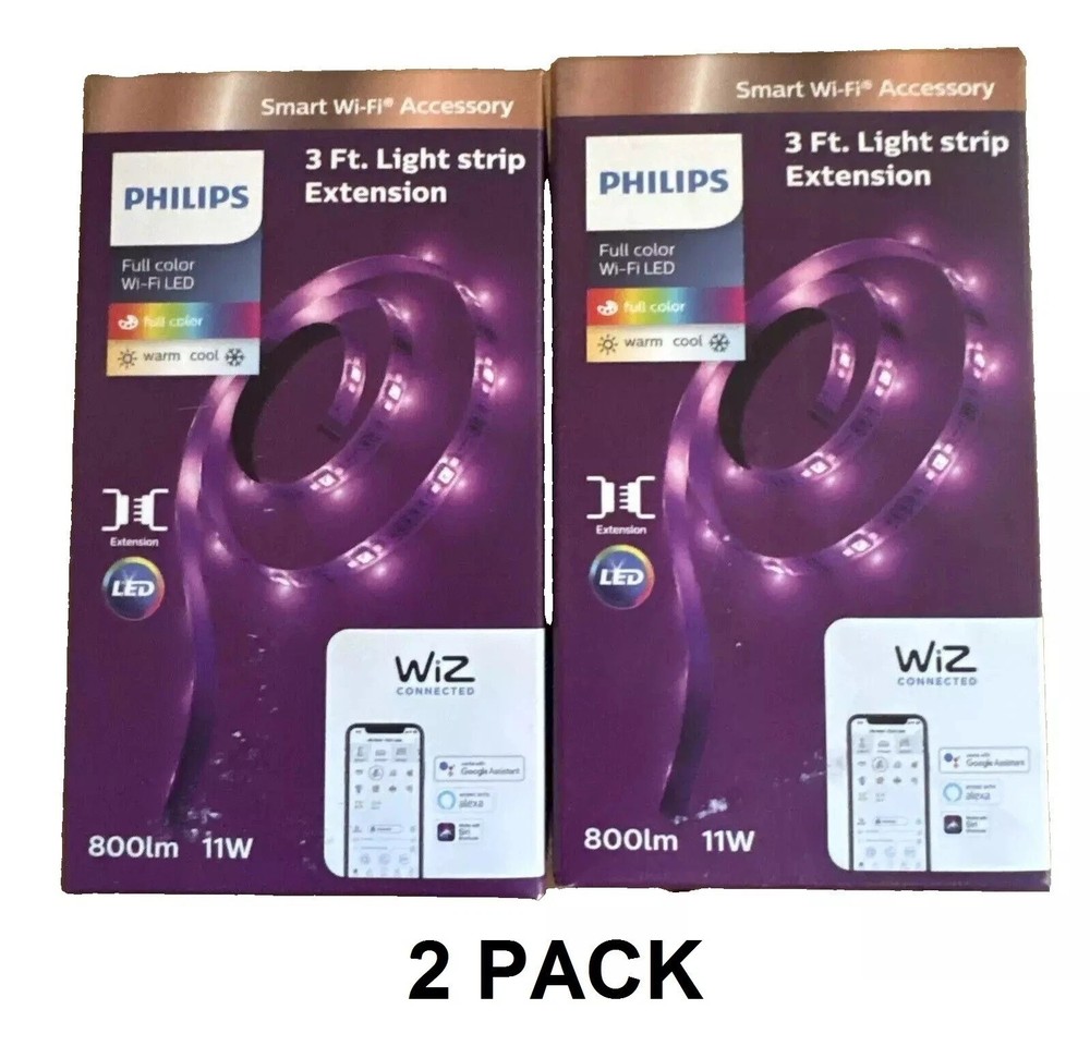 Philips Color Smart Wi-Fi Wiz Connected LED Light Strip Extensions (2 PACK)