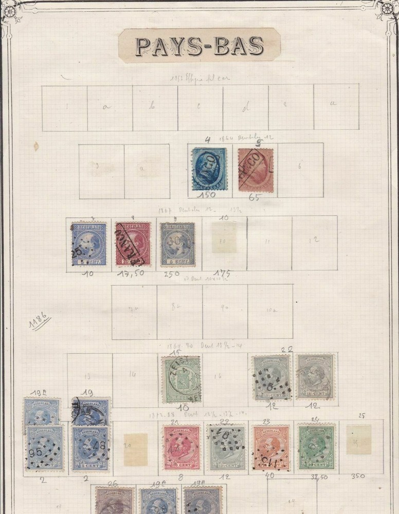 netherlands early stamps page  ref 10724