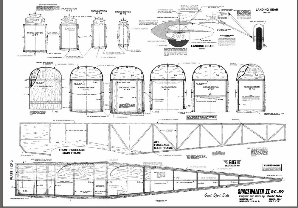 Spacewalker II Giant Scale RC Model Airplane Printed Plans