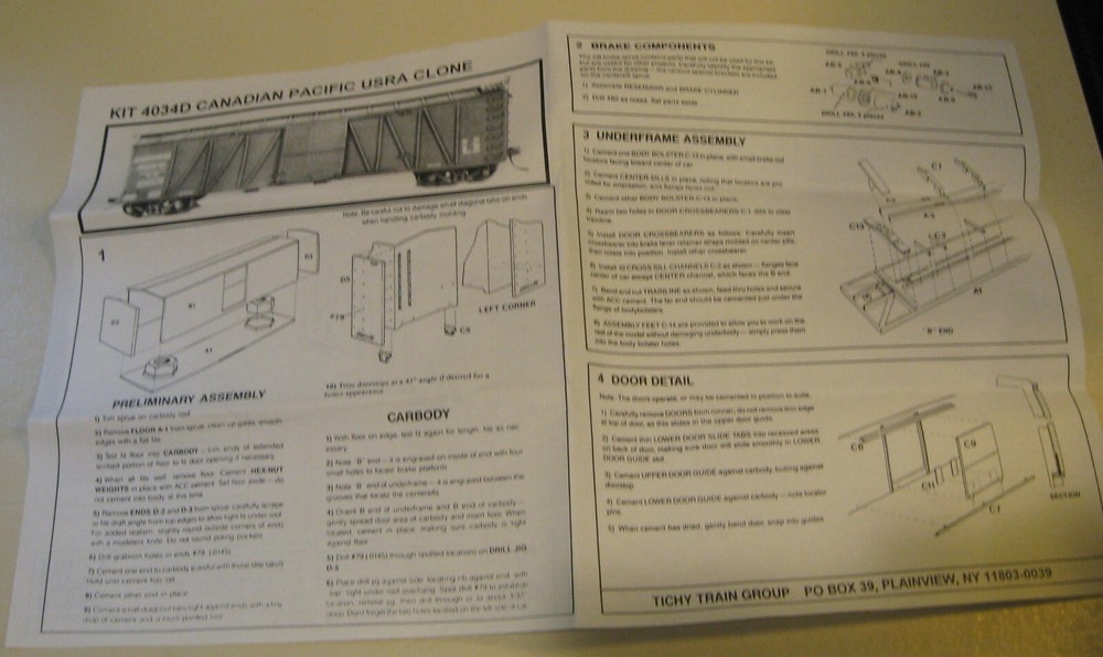 TICHEY TRAIN GROUP #4034D CP USRA SINGLE SHEATH CLONE 7/8 ENDS KIT -CP DECALS