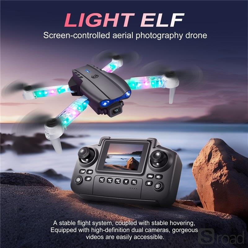 4K Dual Camera RC Drone With Optical Flow & One-Key Takeoff, White