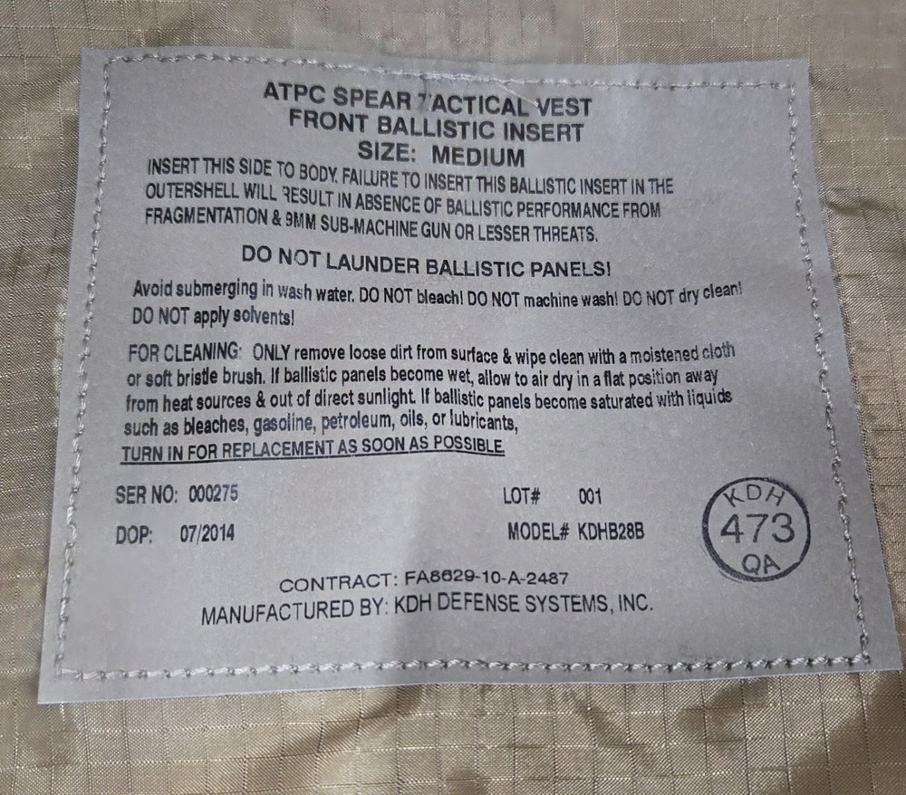 KDH MULTICAM ATPC SPEAR PLATE CARRIER(MEDIUM-REGULAR)(NEW)