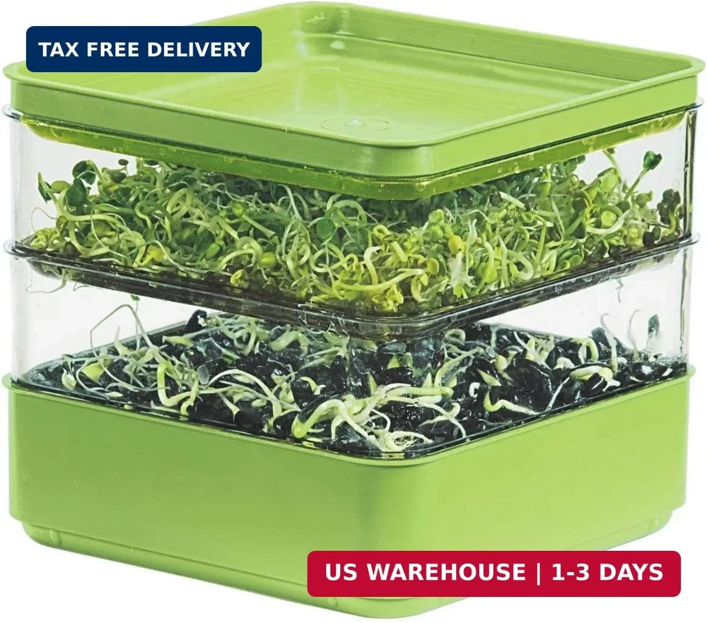 GARDENS ALIVE! Seed Sprouter Kit, Two Tier Stackable Seedling Starter Tray with