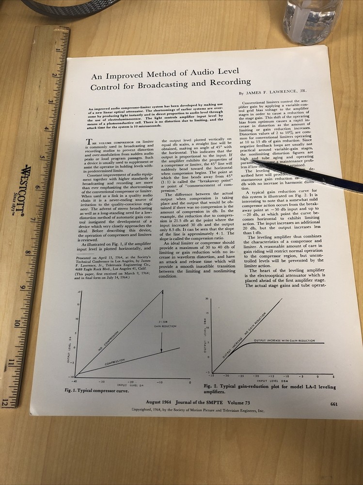 1964 AUDIO Article AUDIO LEVEL CONTROL FOR BROADCASTING