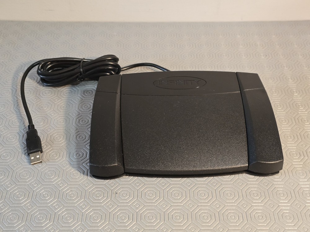 INFINITY IN-USB-2 Foot Pedal Black Untested USB Transcription Switch Wired
