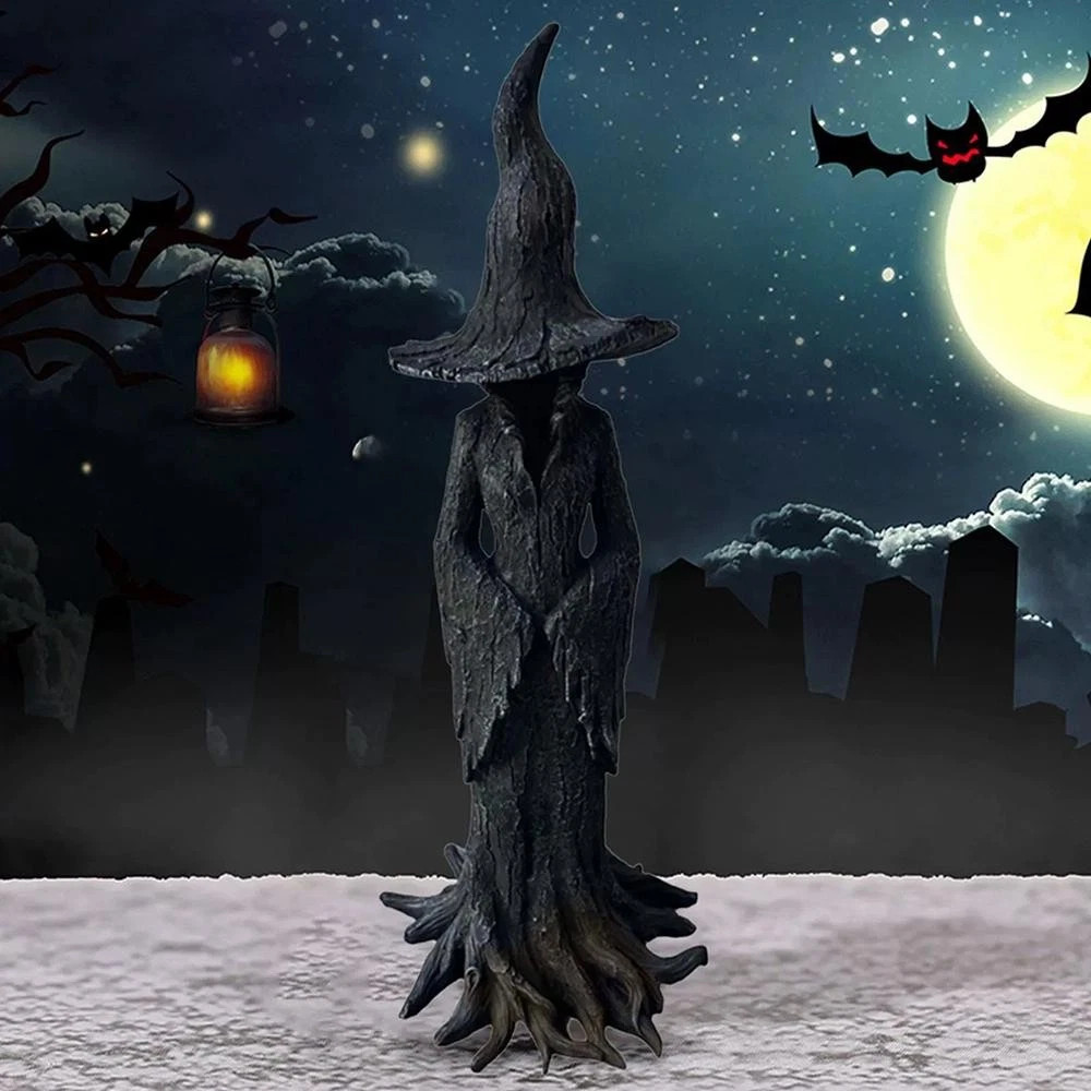 Cracker Barrel Tree Witch Statue 2026 20 cm Halloween Decor - New