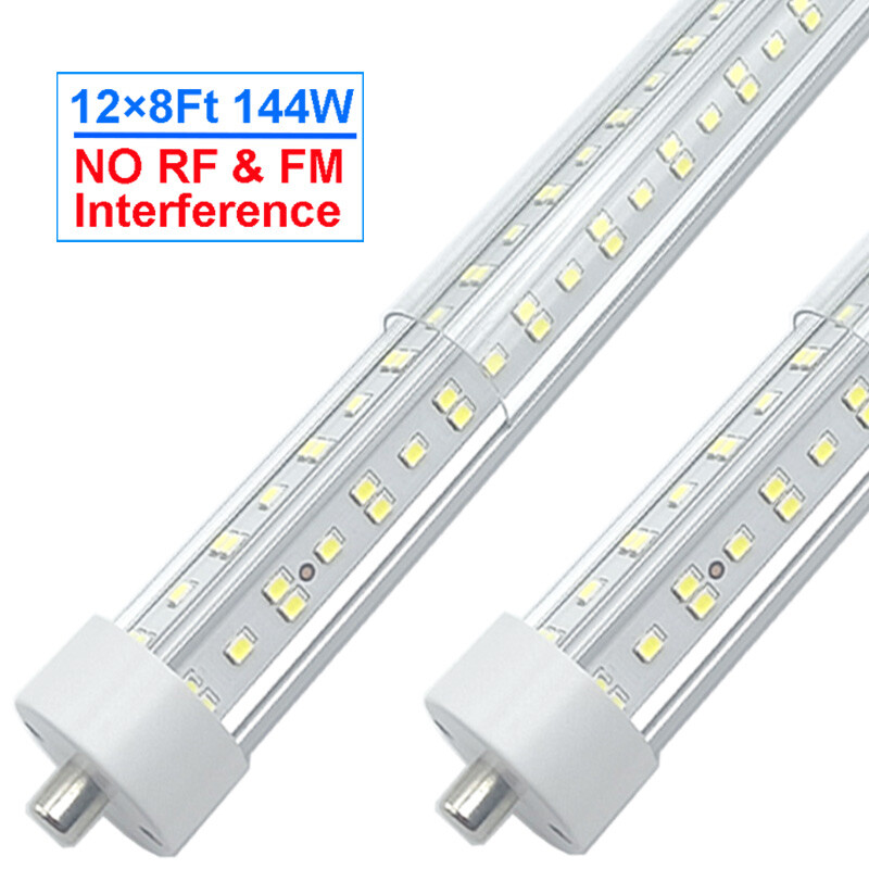 8FT LED Tube Light FA8 T8 Single Pin 144W LED Shop Light 8 Foot Bulbs 6500K