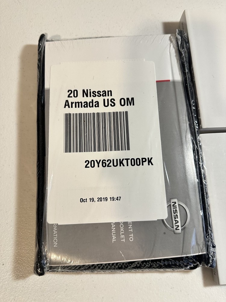 2020 Nissan Armada Owner's Manual Set
