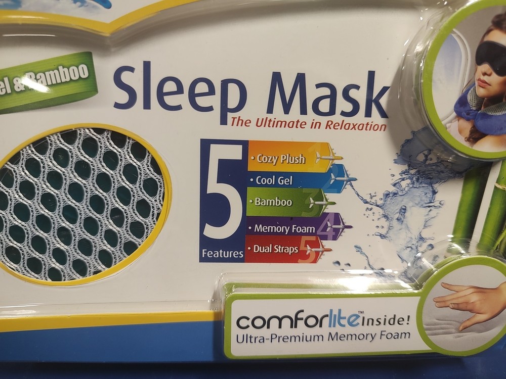 Cloudz Sleep Mask Cool Gel & Bamboo,Comforlite Inside, New, Sealed