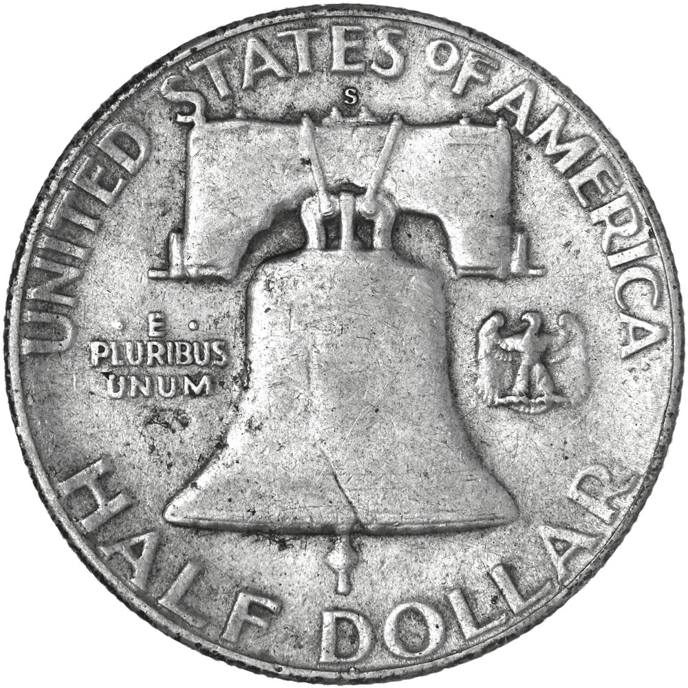 1954 S Franklin Half Dollar Very Fine 90% Silver