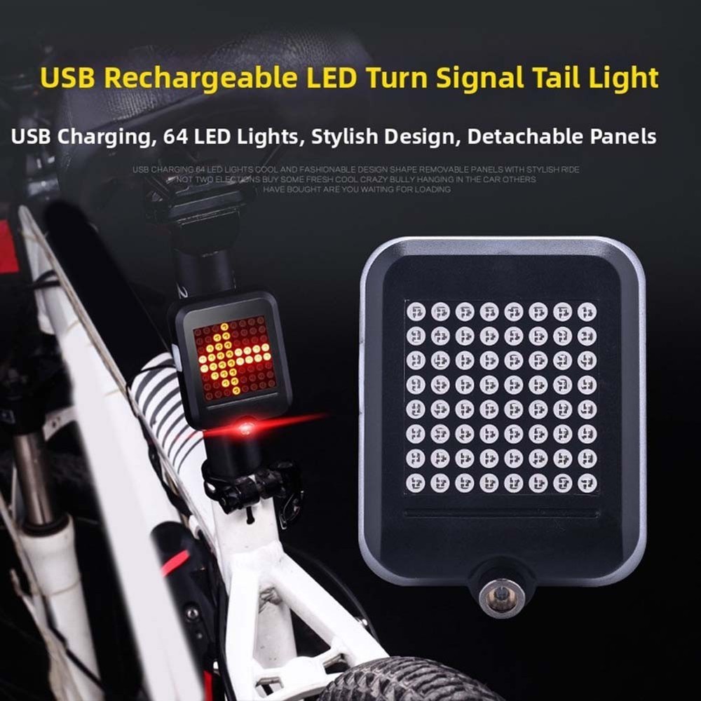 USB Bike Taillight LED Rear Light USB Rechargeable Brake Light Function