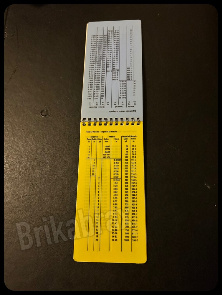 CITB Construction Industry Training Board Metric Conversion Tables Booklet 1970s