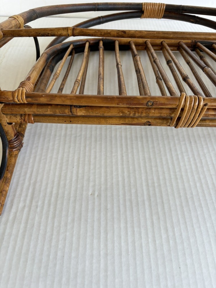Vintage Boho Chic MCM Bamboo Magazine Holder/Rack Foldable
