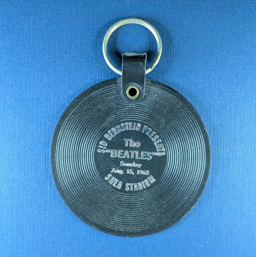 Beatles Shea Stadium 1965 Keychain Sid Bernstein Presents Vinyl Record Shape