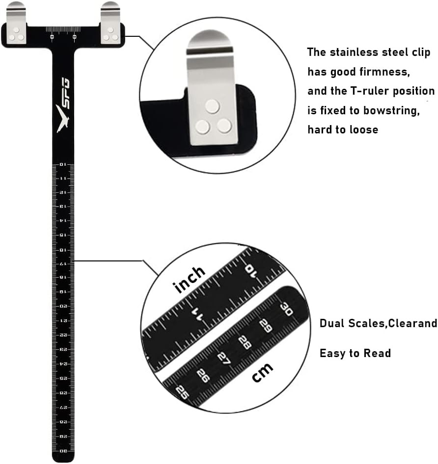 Archery Bow Square T Ruler Tool for Recurve & Compound Bow Tuning