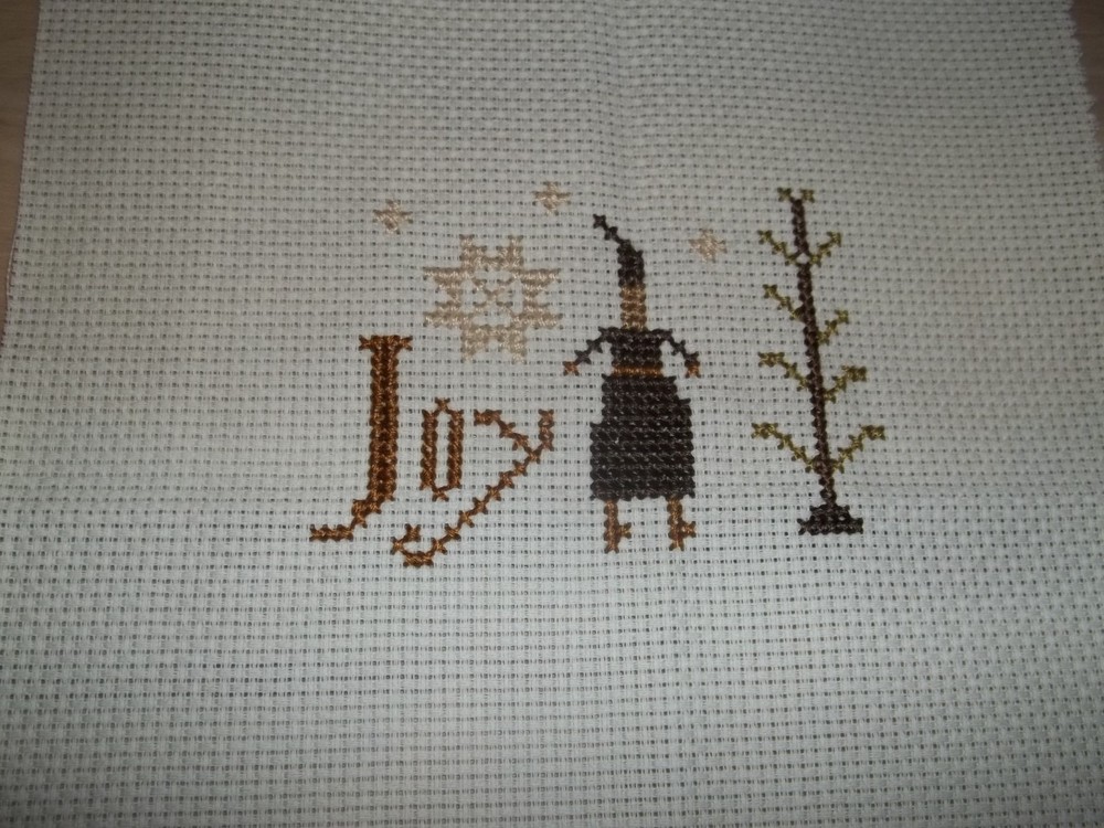 Christmas Cross Stitch Completed "Joy"