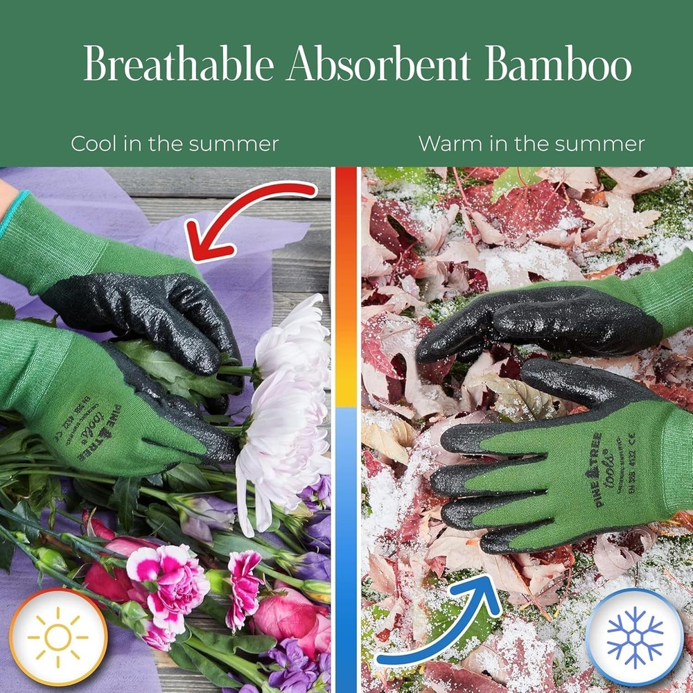 Bamboo Gardening Gloves Touchscreen Friendly
