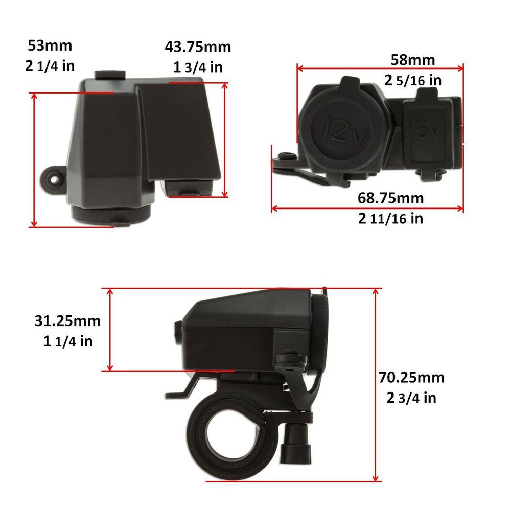 USB 12V 5v 2A Plug Universal Phone GPS Cigarette Lighter & USB Charger Android