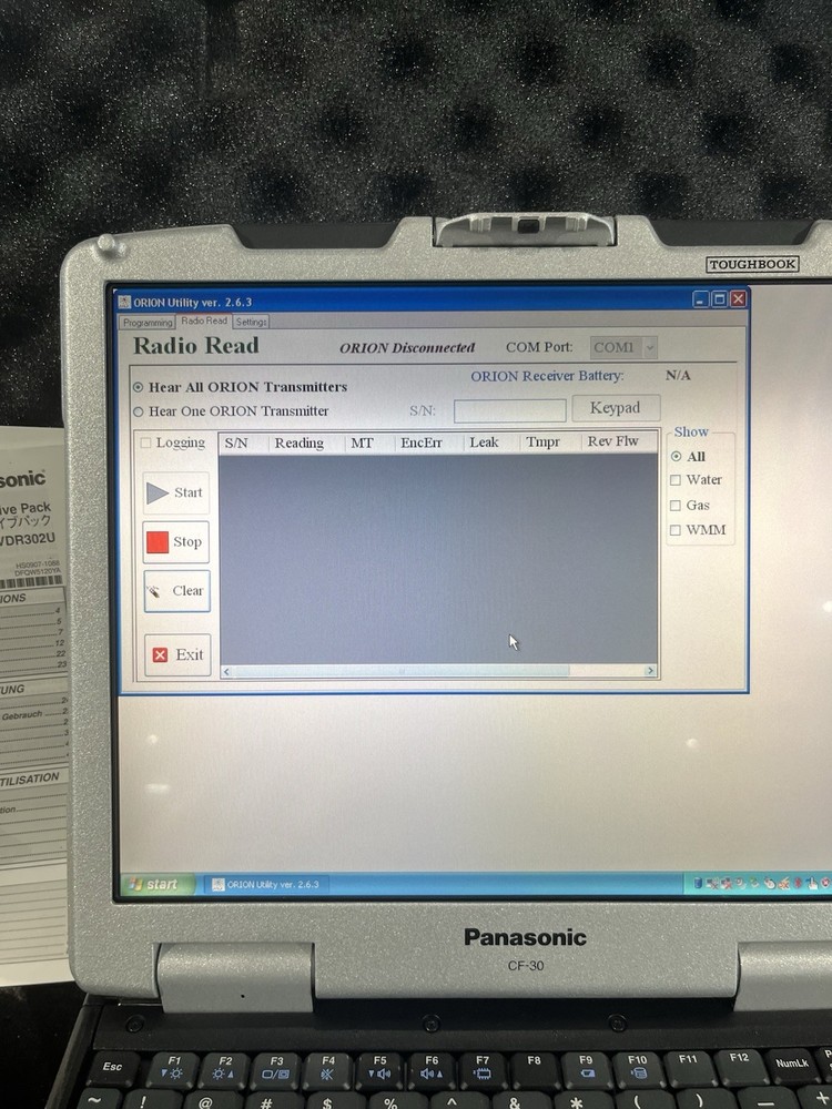 Badger Orion Meter Reading Profiling System Panasonic CF-30 Laird Technologies