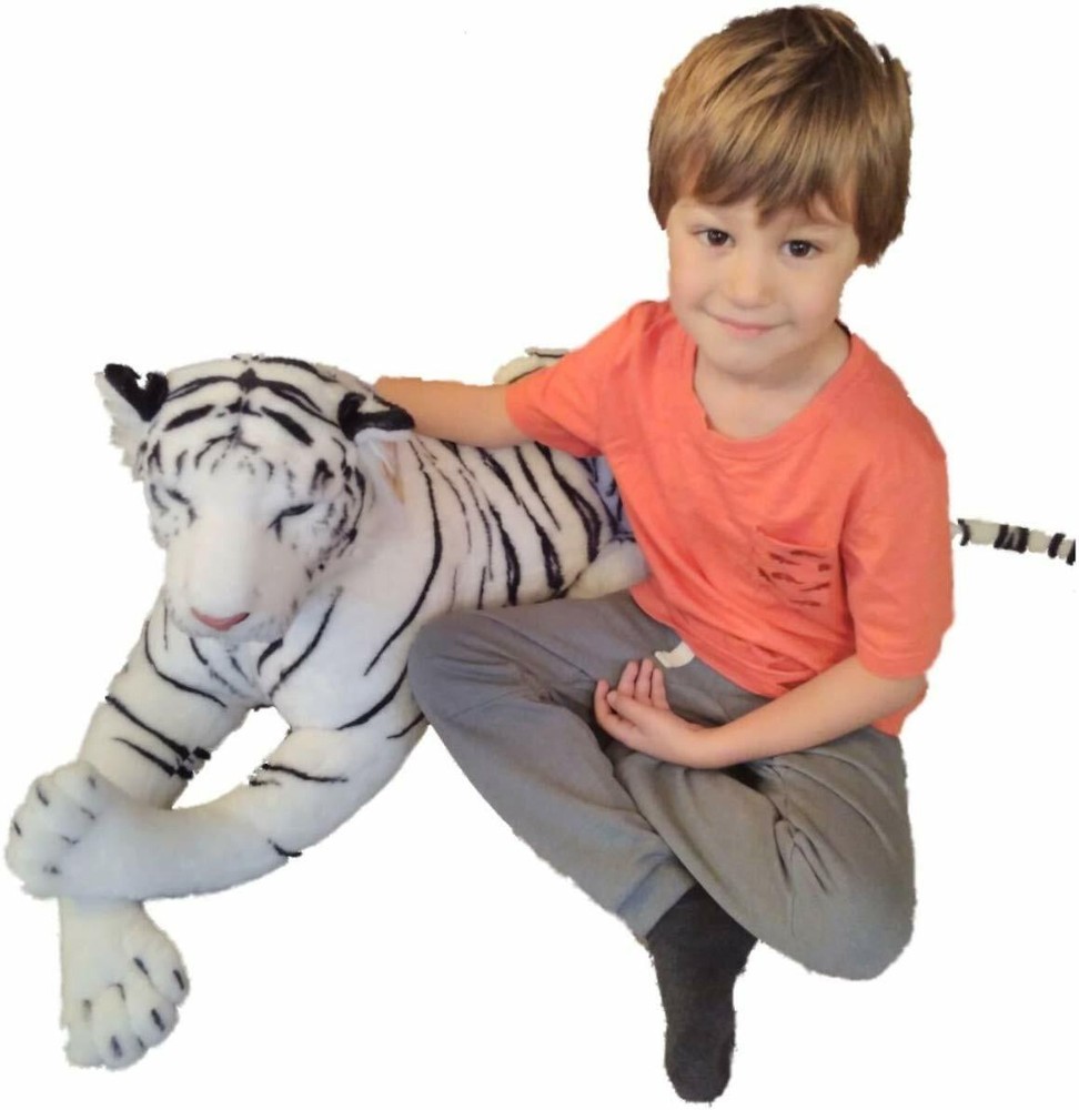 Large White Tiger Plush 140cm Soft Stuffed Realistic Animal