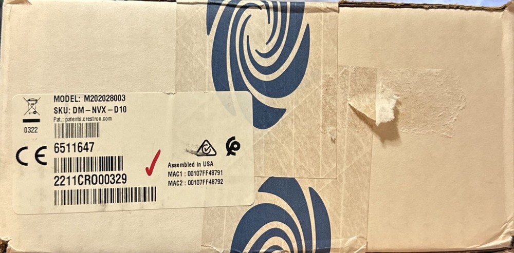 NEW SEALED Crestron DM-NVX-D10 Network AV Decoder 6511647