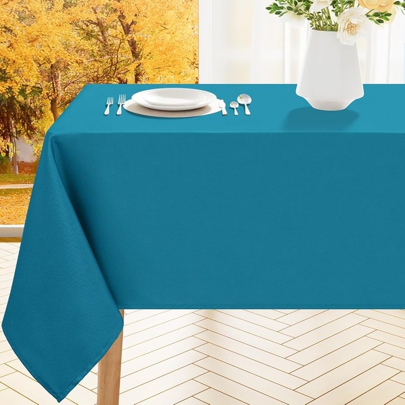 Waterproof Rectangular Tablecloth Reusable Anti-Scratch Polyester Dining Party