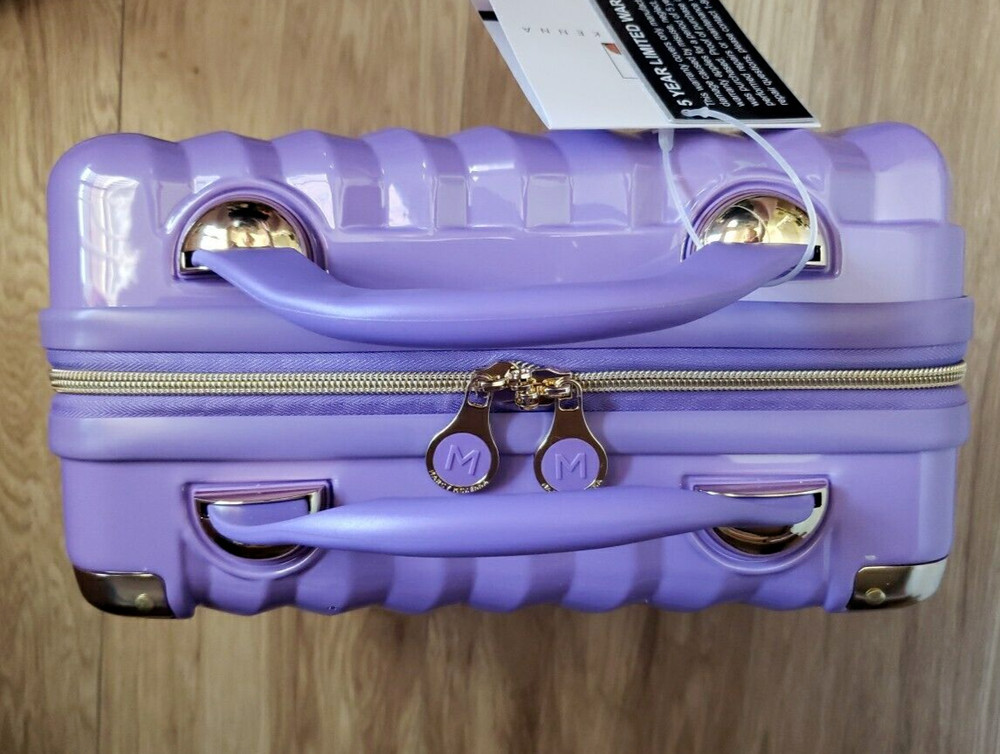 Marcy McKenna Hamptons Beauty Case and Mini Case Bundle 2-pc Set Purple NWT