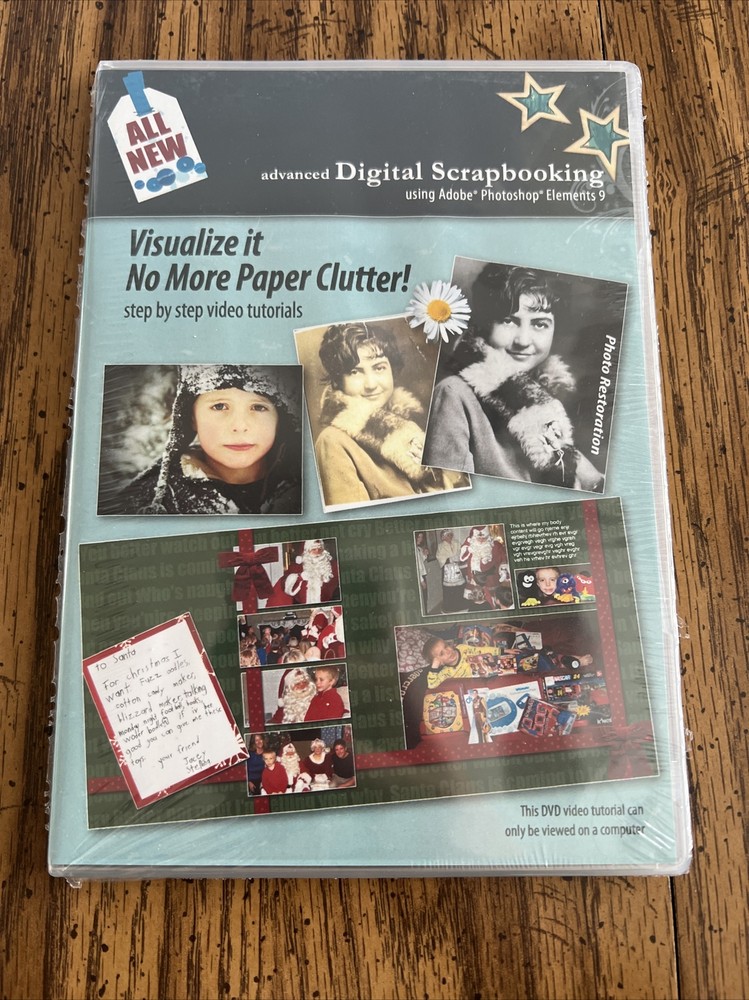 Digital Scrapbooking DVDs Introduction, Intermediate, Advanced Using Elements 9