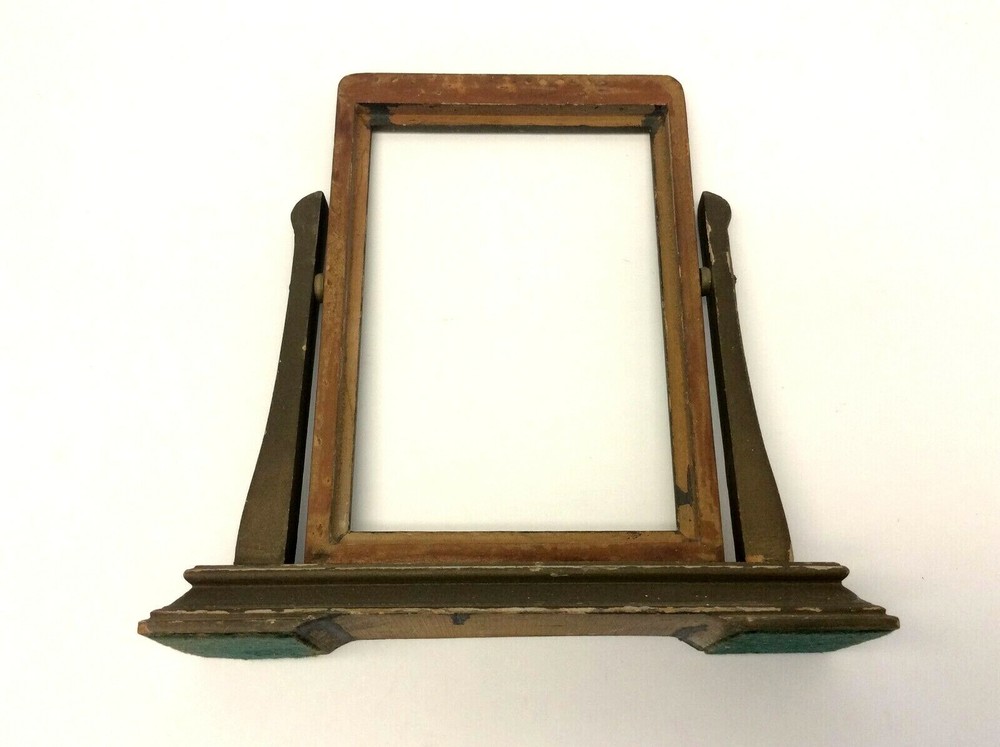 Rectangular Painted Brown Vanity Portrait Picture Frame Custom Stand