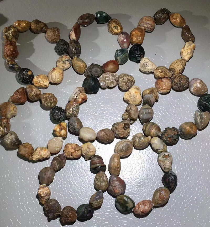 Natural Mongolia Gobi Agate Eyes Agate Stone Bead Bracelet Collection