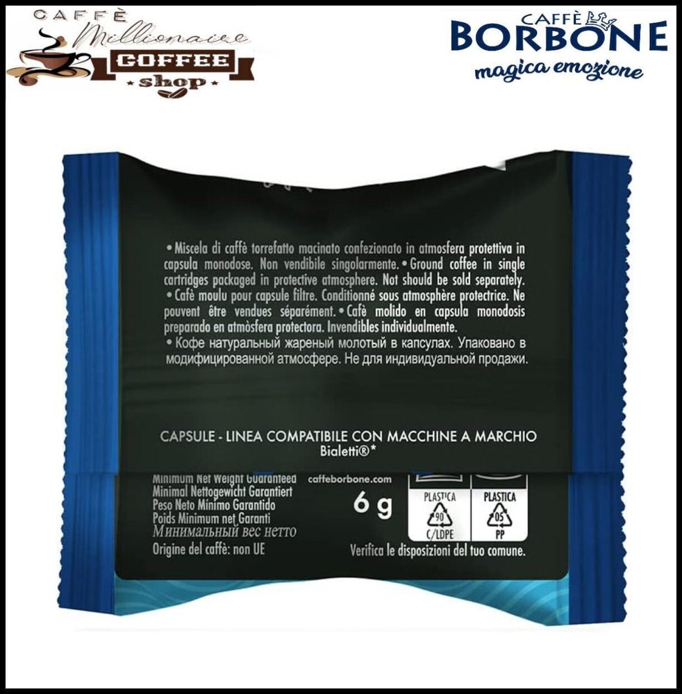Bourbon Coffee Capsules Blend BLUE Compatible Bialetti® Machines*