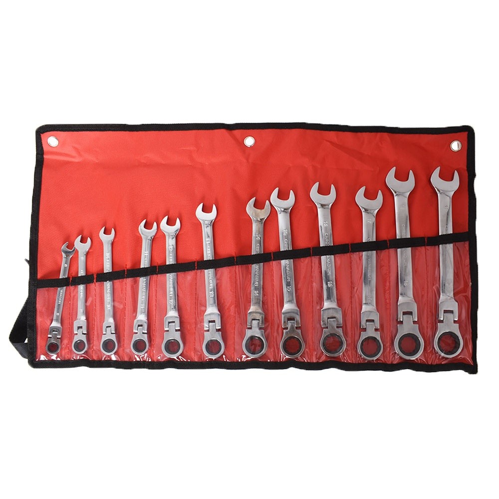 Labwork 12PC Metric Flexible Head Ratcheting Wrench Combination Spanner Tool Set