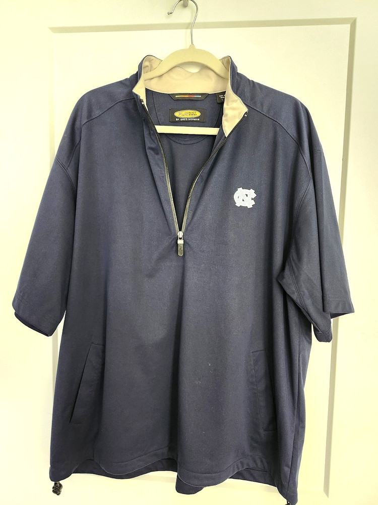 Greg Norman Play Dry, Golf, Short Sleeve Pullover Jacket Blue 1/4 Zip, Tarheels